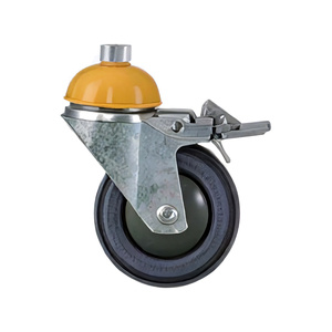 Heavy Duty Rubber Brake Caster Replacement Bathroom Safety <b>Wheel</b> for Wheeled Commode Chair Medical Facility Use - Product Image 1