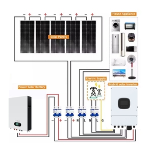 Système de stockage d'énergie solaire domestique tout-en-un hors réseau 5000 Watts 5kVA 3000W 30KW kit complet de système de panneaux solaires hybrides - Product Image 1