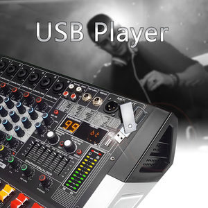 Mezclador de amplificador de potencia de Audio profesional de 6 canales, mezcla de ecualización de 7 bandas con interruptor USB para Karaoke Stage KTV - Product Image 5