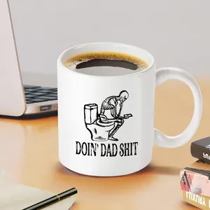 1pc, Merde Café Drôle Squelette 11oz <span class=keywords><strong>Tasse</strong></span> à <span class=keywords><strong>Thé</strong></span> en Céramique-<span class=keywords><strong>Tasse</strong></span> <span class=keywords><strong>Humour</strong></span> Pour Papa Fête des Pères (Blanc) - Product Image 2