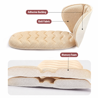 Autocollants antidérapants 2 pièces pour semelles intérieures de talon avec textile et éponge hautement élastique et ruban adhésif double face
