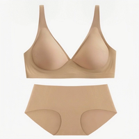 Ensemble soutien-gorge push-up sexy à col en V et culotte en gel, grande taille, maintien élevé, confort doux, pour femmes