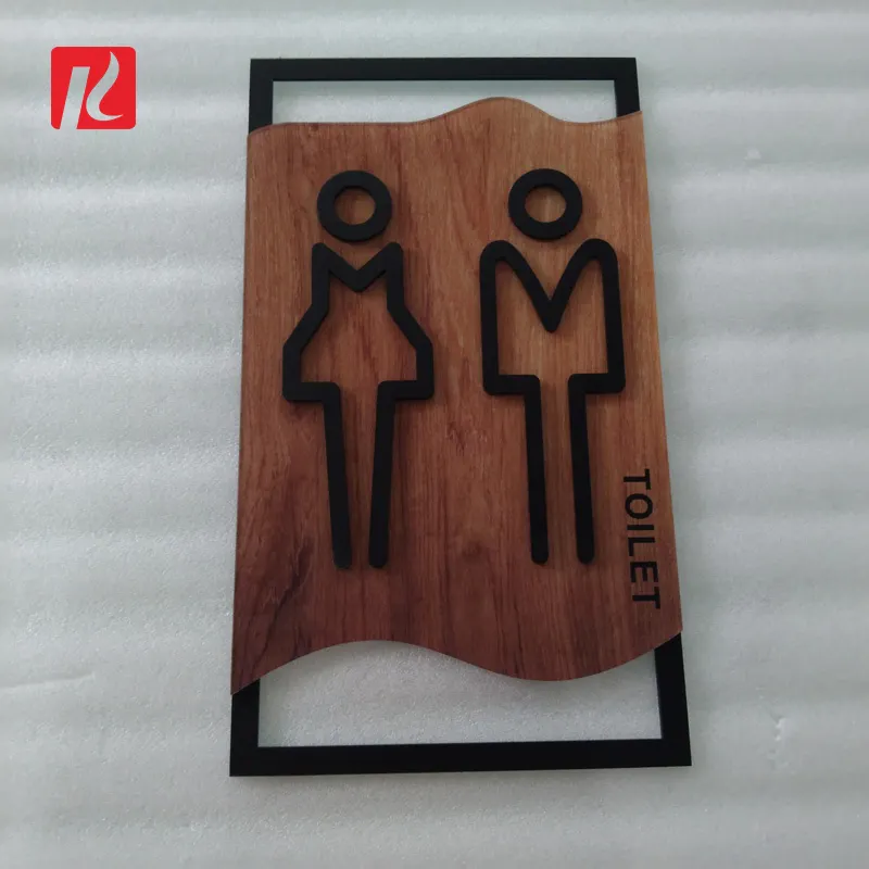 20*35Cm Wc Signage Deurplaten Toilet Sticker Acryl Badkamer Deurteken Mannelijke Vrouwelijke Wasruimte Toiletbord