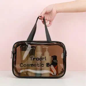 सर्वाधिक बिकने वाला वाटरप्रूफ पीवीसी कॉस्मेटिक बैग यात्रा पोर्टेबल उच्च गुणवत्ता वाला मेकअप बैग जिपर के साथ टिकाऊ पीवीसी पाउच