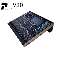 Console de mixage audio numérique professionnelle Paulkison V20 à 20 canaux, entrées multifonctions, puissance 55W, garantie 1 an, 20Hz-30kHz