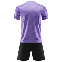 Conjunto de Camiseta de Fútbol Morada para Hombre Long Mission, 100% Poliéster, Transpirable, Absorbe la Humedad, Manga Corta, Corte Regular