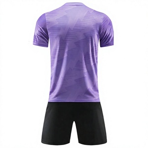 Ensemble de maillot de football pour homme Long Mission, violet uni, 100% polyester, respirant, anti-transpiration, manches courtes, coupe régulière, pour tous - Product Image 2