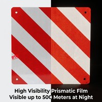 Placa reflectante de aluminio con diseño de chevron, adhesivo de señalización de seguridad impreso personalizado para caravanas, autocaravanas, remolques y campers.