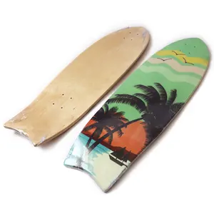 OEM Land Surfboard Northeast Maple A Grade Wood Surface Single Rocker 32 inch surf skate deck