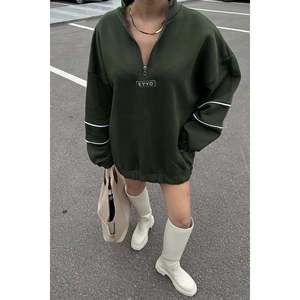 Sudadera básica estampada color caqui Eyyo para mujer, sudaderas con capucha y sudaderas para mujer - Product Image 4