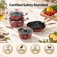 Ensemble de casseroles en bakélite antiadhésives résistantes à la chaleur certifiées LFGB, 9 pièces, distributeur OEM ODM, commande en gros, ensembles de casseroles en aluminium