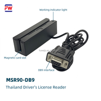 Lector de Tarjetas de Datos Portátil FUWEI Mini 123 Tracks, USB/RS485/RS232/TTL, Instalación Externa Magnética, MSR90, Compatible con Windows, ABS