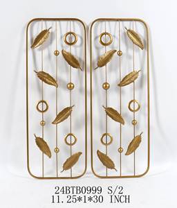 Decorazione Murale in Metallo all'Ingrosso Economica 28.58*2.54*76.2CM Oro Antico S/2 Decorazione Murale Rettangolare in Metallo per Stanza <span class=keywords><strong>Classica</strong></span> - Product Image 3