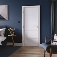 Porte pré-montée personnalisée, intérieur moderne, chambre, panneau blanc apprêté, portes en bois massif pour maison, hôtel, appartement