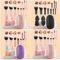 Ensemble de 10 pinceaux de maquillage de différentes couleurs, ensemble de pinceaux de maquillage de voyage, ensemble de pinceaux de maquillage professionnels