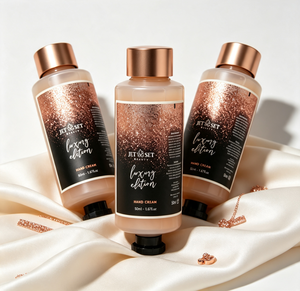 Custom Printed Metallic Glitter Adhesive <strong>Label</strong> Waterproof Oil Resistant Cosmetic Bottle <strong>Label</strong> for Skincare Hand <strong>Cream</strong> - Product Image 1