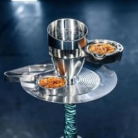 Elegante y Moderna Cachimba Impermeable y Duradera Modelo Maxfree 356 con Cuenco de Acero Inoxidable, Bandejas de 2 Niveles para Carbón y Tabaco, Incluye Pinza