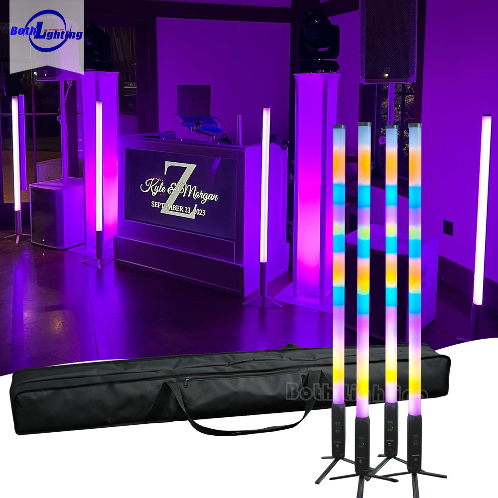 4pcs Bag 28w Waterproof IP65 Both 360 PIXEL LED Tube RGBWA Battery Powered LED Wireless DMX Tube Light