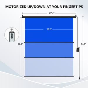 RAUBAY Motorized Pull Down Blue Screen Backdrop-78.7" x 86.6" Collapsible Wall-Mount Background Professional Content Production - Product Image 2