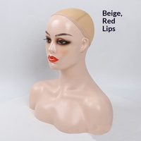 Mannequin réaliste femme noire grande taille avec écharpe en soie PVC, support de tête de perruque gonflable, accessoire photo et maquillage
