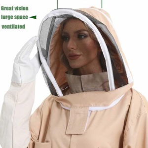 Chinabees, herramienta de <span class=keywords><strong>apicultura</strong></span> de una pieza, traje antiabeja de cuerpo completo de algodón de poliéster marrón <span class=keywords><strong>para</strong></span> apicultores, ropa de seguridad - Product Image 4