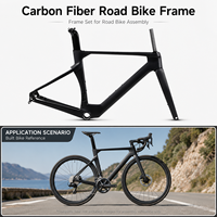 Cuadro de Bicicleta de Carretera de Fibra de Carbono Más Vendido, Freno de Disco, Ligero, 700c, Eje Pasante para Bicicleta de Carretera
