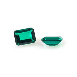 Hot Sale Colombian Zambian Lab Grown Emerald 3x5mm-10x14mm Emerald Cut Synthetic Gemstone For Jewelry Making