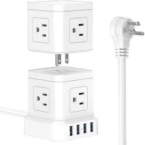 USB extension lead power surge outlet USA standard power connection units strip 9 way 4 USB