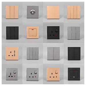 KLASS Wholesale Price LED Dimmer Switch Wall Light Switch Black PC Panel sockets and switches electrical socket