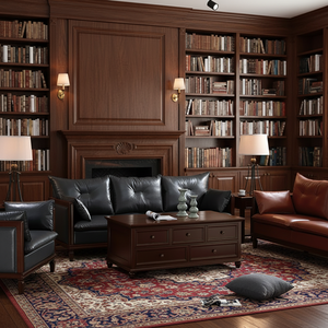 Bộ ghế sofa góc da truyền thống Đức, chất liệu da bò thật, thuộc da thuộc, lót mút, dành cho phòng khách, hàng đầu thị trường Trung Quốc - Product Image 2