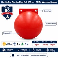 Boya Industrial OEM PE Jumbo de 600 mm con Doble Orejeta, Flotador Esférico Rojo Anticorrosión para Defensa Portuaria y Barrera Contra Derrames de Petróleo