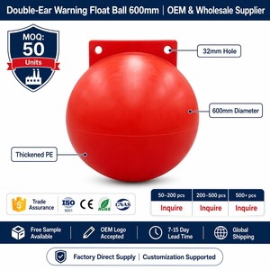 Boya Industrial OEM PE Jumbo de 600 mm con Doble Orejeta, Flotador Esférico Rojo Anticorrosión para Defensa Portuaria y Barrera Contra Derrames de Petróleo - Product Image 2