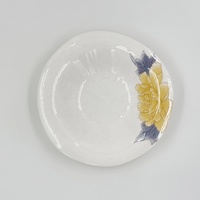 Assiette à soupe écologique et saine de Chine, sans BPA, durable, en mélamine A5 avec motif floral personnalisé, assiette creuse
