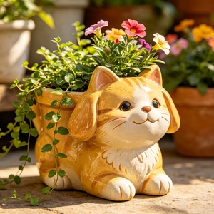 <span class=keywords><strong>Maceta</strong></span> con Forma de Perro A50, <span class=keywords><strong>Maceta</strong></span> con Diseño de Gato de Dibujos Animados, Escultura de Resina, Decoración Personalizada para Hogar, Jardín, Centro Comercial, Hotel - Product Image 1