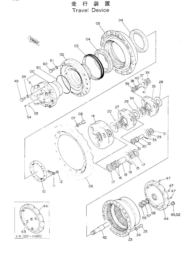 EXCAVATOR FINAL DRIVE BEARING 4192976 4190117 4108021 for