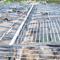 Bâtiment en structure d'acier préfabriqué modulaire, résistant aux tremblements de terre, à grande portée, ignifuge et anticorrosion, pour atelier industriel