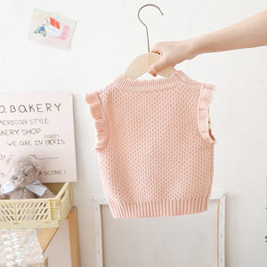 2025 nuevo estilo coreano lindo conejo 3D conejo 3D moda Otoño e Invierno niñas <span class=keywords><strong>Chaleco</strong></span> de punto suéter para niños - Product Image 4