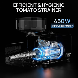 เครื่องทำซอสมะเขือเทศไฟฟ้าสแตนเลส เครื่องกรองอาหารในครัวเรือนสำหรับทำแยมและกรองมะเขือเทศ - Product Image 5