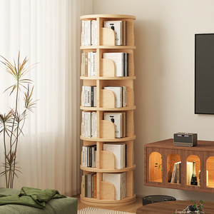 Étagère de rangement multifonctionnelle en bois massif moderne, rotative à 360 degrés, à 8 niveaux, pour livres et photos, idéale pour la maison, le bureau et la <span class=keywords><strong>chambre</strong></span> à coucher (vente en gros) - Product Image 6