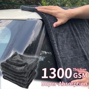 Serviette de nettoyage automobile premium 650 g/m² 1300 g/m² haute densité tissée à boucles torsadées épaissies séchage rapide couleur unie - Product Image 2