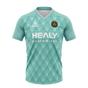 Kaos Sepak Bola HEALY Polyester Vintage Berkualitas Tinggi Desain Transfer Panas Kustom untuk Kaos - Product Image 1
