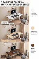 Bureau debout électrique réglable en hauteur à double moteur, poste de travail assis-debout pour la maison, le bureau et le gaming, table à hauteur réglable