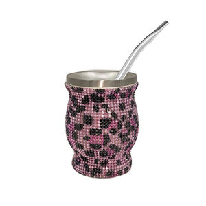 Gourde <span class=keywords><strong>yerba</strong></span> mate personnalisée facile à nettoyer tasse mate en acier inoxydable 304 tasse en strass brillant 8oz utilisée pour le thé - Product Image 2