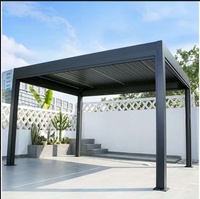 Pergola à lames en aluminium avec panneaux solaires pour jardin, patio, balcon - Ombrage extérieur écologique et design autoportant
