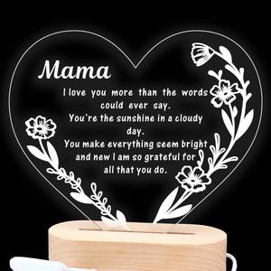 Personnalisé grand-mère jardin veilleuse enfants noms personnalisé fleur cadeau d'anniversaire pour maman nounou acrylique bois usine directe - Product Image 3