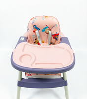 Chaise haute multifonctionnelle pour bébé avec dossier en forme d'aile, base coulissante, chaise haute pour enfants à domicile