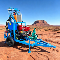 MIKTON MKD-150 Foreuse de puits d'eau portable sur roues, alimentée par un moteur diesel, avec pompe, profondeur max. 180 m