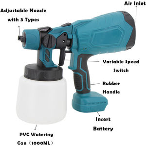 <span class=keywords><strong>Pistolet</strong></span> de pulvérisation électrique sans fil portable, <span class=keywords><strong>batterie</strong></span> lithium rechargeable, machine de pulvérisation de peinture de qualité industrielle/DIY, gobelet de 800 ml - Product Image 2