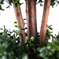 3 Arbres Bonsaïs en Boule de Buxus Artificiels Verts Résistants aux UV, Plantes en Plastique d'Extérieur, Fausses Plantes de Cèdre, 145 cm