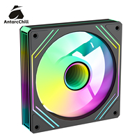 Ventilateur AntarcChill 120 mm avec design miroir central et latéral, haut débit d'air, roulement hydraulique, logo personnalisé disponible